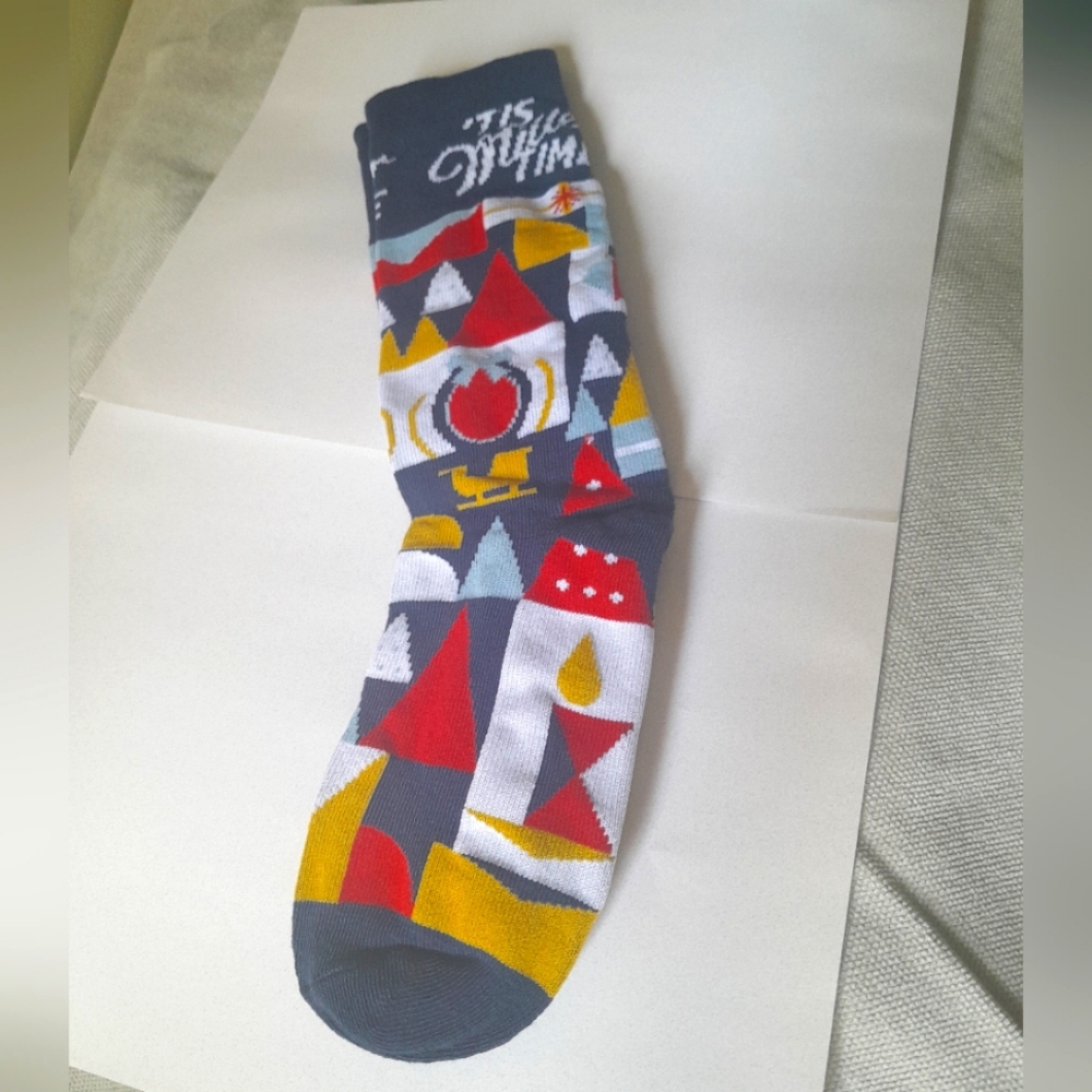 Tis Miller Time Colorful Geometric Patterned Sock